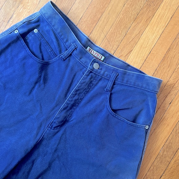 80s Vintage Memphis extra high rise purple denim shorts. - Picture 1 of 4